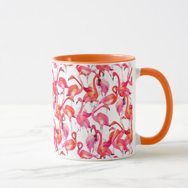 Watercolor Flamingos In Watercolors Mug (Right)