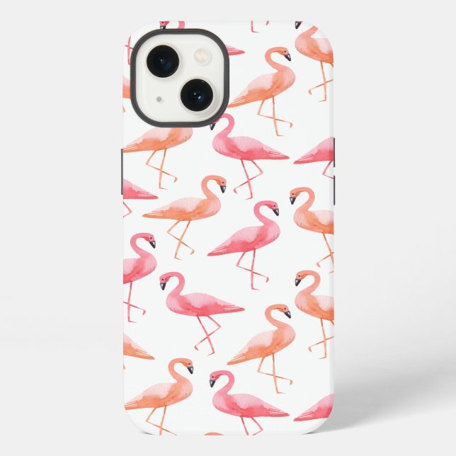 Watercolor Flamingos iPhone Case (Back)