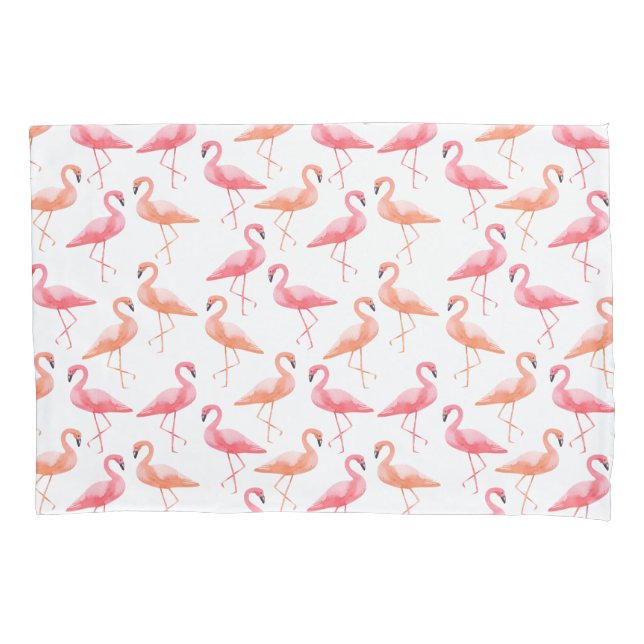 Watercolor Flamingos Pillowcase (Front)