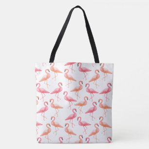 Watercolor Flamingos Tote Bag