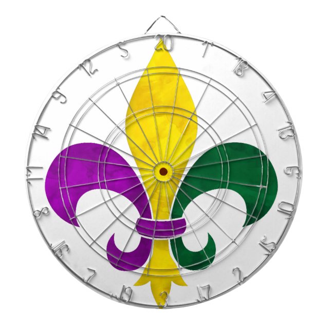 watercolor fleur de lis dartboard (Front)