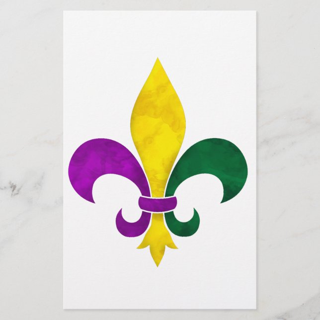 watercolor fleur de lis stationery (Front)