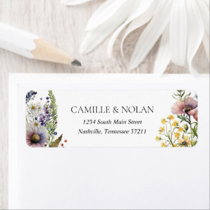 Watercolor Fleur sauvage Garden Floral Adresse de 
