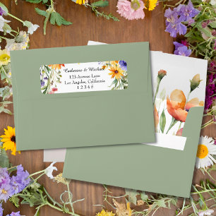 Watercolor Fleurs sauvages Jardin Printemps mariag