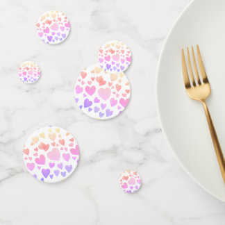 Watercolor Floating Hearts (Customizable) Confetti