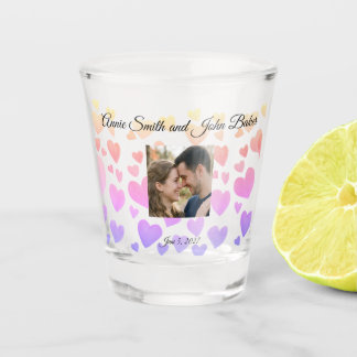Watercolor Floating Hearts (Customizable) Shot Glass