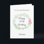 Watercolor Floral 20th Birthday Card<br><div class="desc">A floral watercolor 20th birthday card for granddaughter, niece, sister, etc. The front of this pretty 20th birthday card can be personalized with her name. The inside card message and back of the card can also be edited. This watercolor leaves and flowers twentieth birthday card would make a unique keepsake...</div>