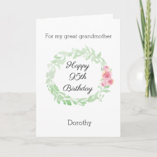 Watercolor Floral 95th Birthday Card
