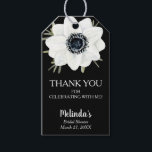 Watercolor Floral Anemone Bridal Shower Gift Tags<br><div class="desc">Party favour tags with your wording and a black and white anemone flower on a black background,  these tags are perfect for wedding bridal shower favour bags,  wedding favour bags and more. MATCHING items in our collection.</div>
