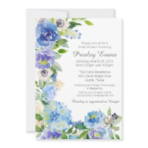 Watercolor Floral Anemone Hydrangea Bridal Shower
