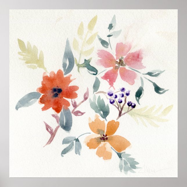 Watercolor Floral Art | Hand Painted Art Poster (Front)