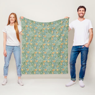Watercolor Floral Art Nouveau Wallpaper Design Fleece Blanket