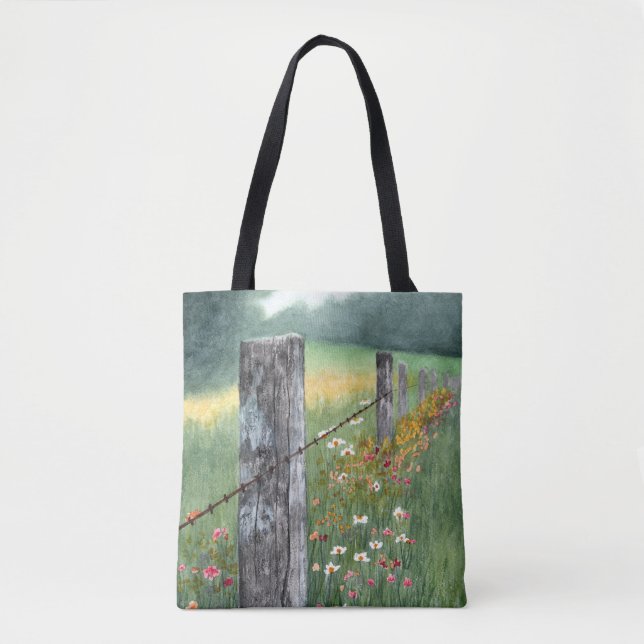 Watercolor floral art tote bag (Devant)