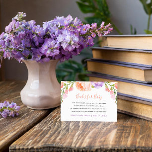 Watercolor Floral Baby Shower Book Request Card