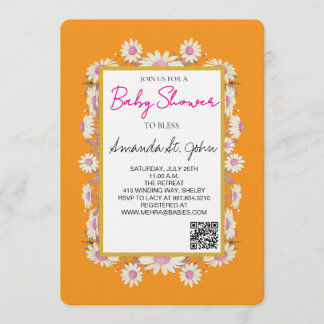 Watercolor Floral Baby Shower Invitation