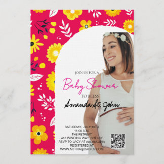 Watercolor Floral Baby Shower Invitation