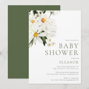 Watercolor Floral Baby Shower Invitation