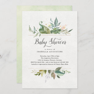 Watercolor Floral Baby Shower Invitation