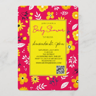 Watercolor Floral Baby Shower Invitation