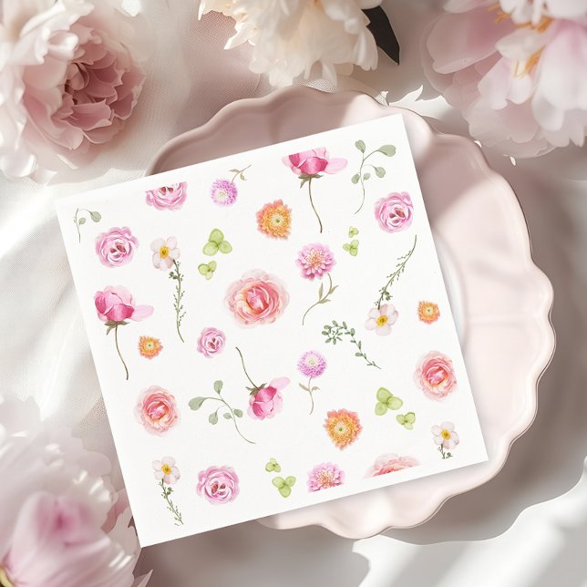 Watercolor Floral Baby shower Napkin (Creator Uploaded)