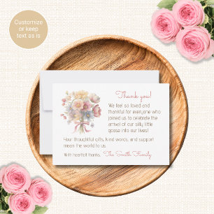 Watercolor Floral Baby Shower Thank You Cards