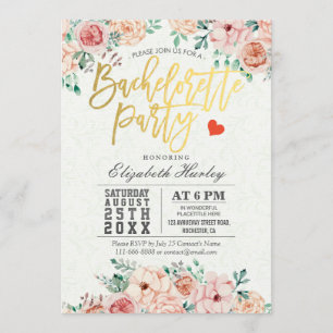 Watercolor Floral Bachelorette Party Invitation