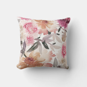 Watercolor floral backgroundpattern,flower,art,flo throw pillow