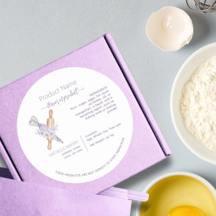 Watercolor Floral Baking tool cottage law label