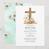 Watercolor Floral Baptism/ Christening/ Dedication