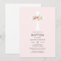 Watercolor Floral Baptism or Christening