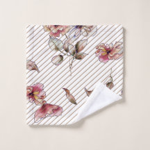 Watercolor Floral Bath Towel Set