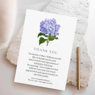 Watercolor Floral Bereavement Funeral Thank You Card