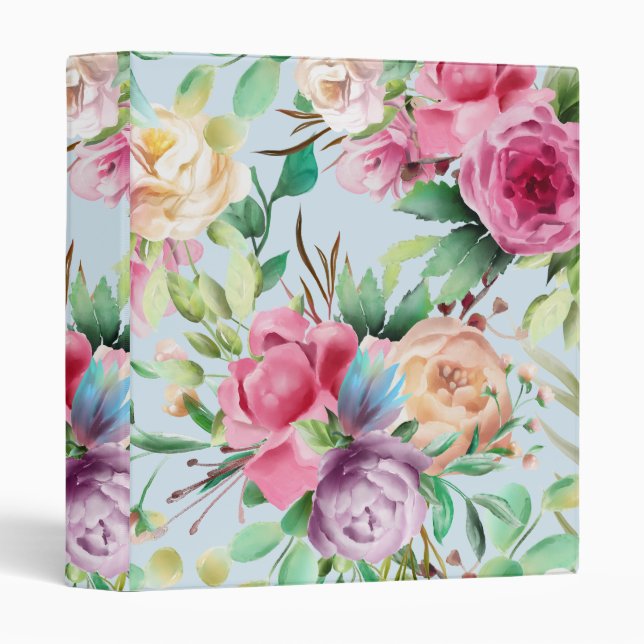 Watercolor Floral Binder (Front/Spine)