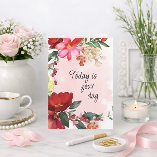 Watercolor Floral Birthday or Mother's Day Custom Card