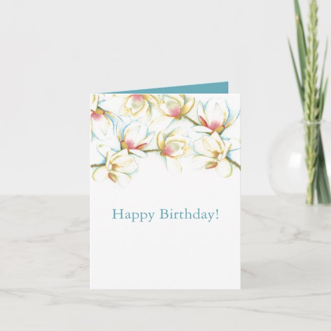 Watercolor Floral Birthday Wishes Card (Front)