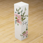 Watercolor floral Blush and Rose Gold Wedding Wine Box<br><div class="desc">Trendy Blush and Rose Gold Wedding floral watercolor Wedding thank you wine boxes with elegant handwriting typography customizable to your specifics.</div>