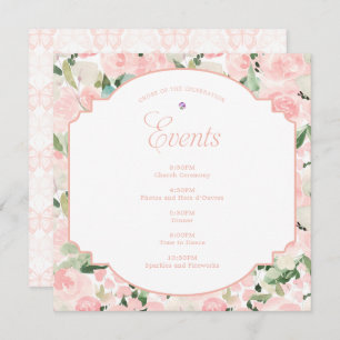 Watercolor Floral Blush Pink Butterfly Party Program
