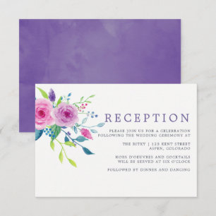 Watercolor Floral Blush Pink Wedding Reception Invitation