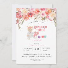 Watercolor Floral Bonjour Girl Baby 2