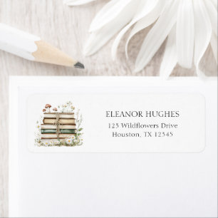 Watercolor Floral Botanical Books Return Address