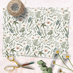 Watercolor Floral Botanical Garden Pattern Tissue Paper