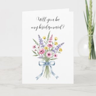Watercolor Floral Bouquet Bridesmaids proposal