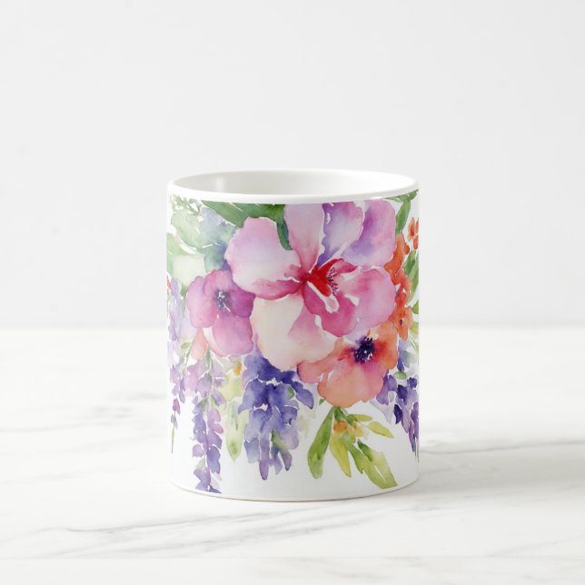 Watercolor Floral Bouquet  Coffee Mug (Center)