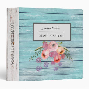 Watercolor floral bouquet elegant boho wood binder