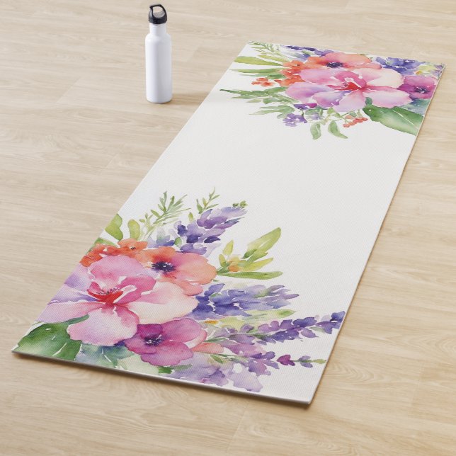 Watercolor Floral Bouquet Yoga Mat (In Situ)