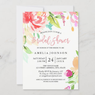 Watercolor Floral Bridal Shower Card