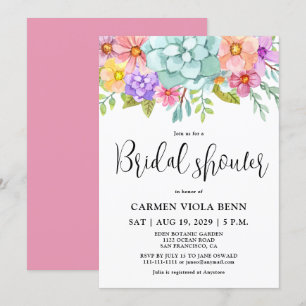 Watercolor Floral Bridal Shower Invitation