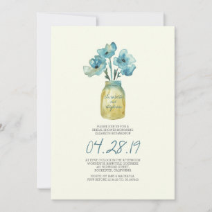 watercolor floral bridal shower invitation