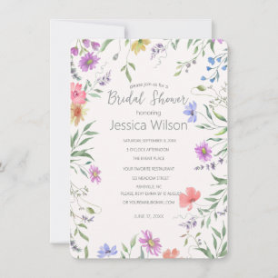 Watercolor Floral Bridal Shower Invitation
