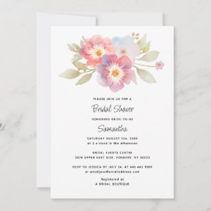 Watercolor Floral Bridal Shower Invitation